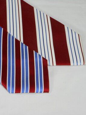 2 gorgeous Donald Trump multi color diagonal stripes all silk tie